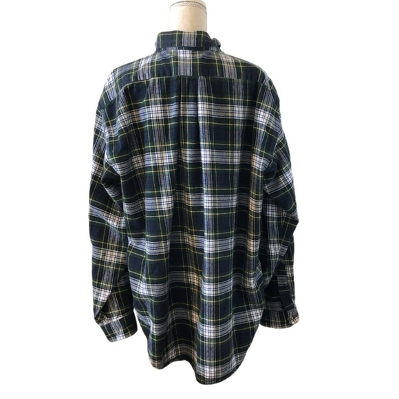L.L. BEAN Shirt Men's Size XXL Green 100% Cotton USA Made VINTAGE Flannel - Picture 3 of 10